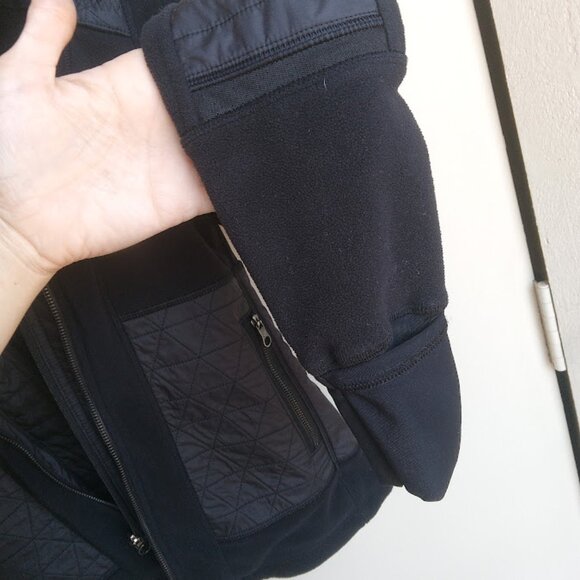 LULULEMON | 'Fleecy keen' Black Fleece Jacket  ZIp Up Fleece Removable Hood 4 - Picture 14 of 15
